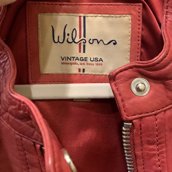 Wilson Burgundy Real Leather Moto Jacket - Picture 2 of 8